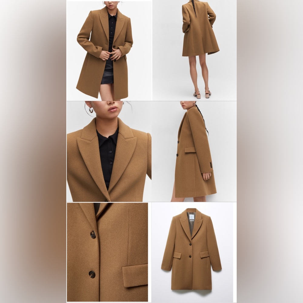 Mango Women’s Lapelled Straight-Cut Coat